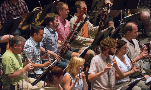 Festival wind players in rehearsal. Photo by Bruce Frye.