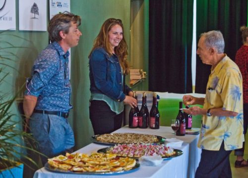 Larry Friedman samples a pairing from Soif Restaurant and Windy Oaks at the Donors Concert. Oswald, Ella's at the Airport, Storrs, and Equinox were also enjoyed!