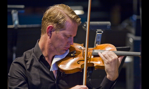 Concertmaster Justin Bruns. Photo by rr jones