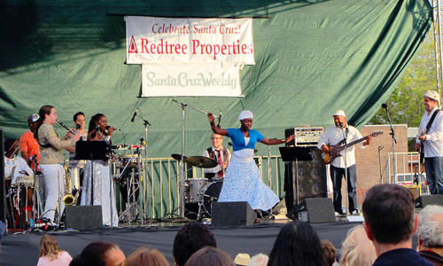 SambaDa performs on the outdoor Church Street Stage. Photo by Jessica Frye.