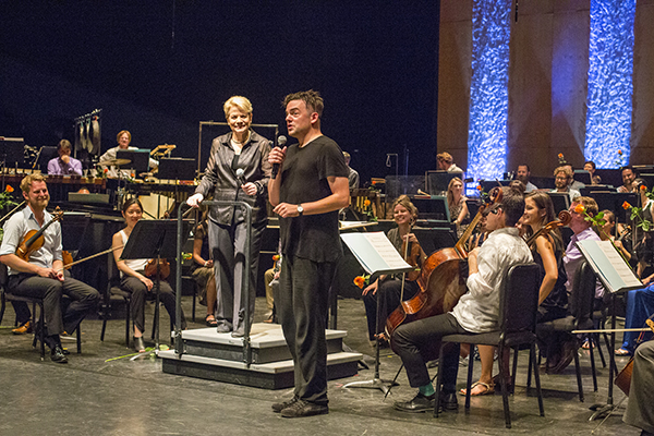 Composer Nico Muhly introduces his work Wish You Were Here. Photo by rr jones.