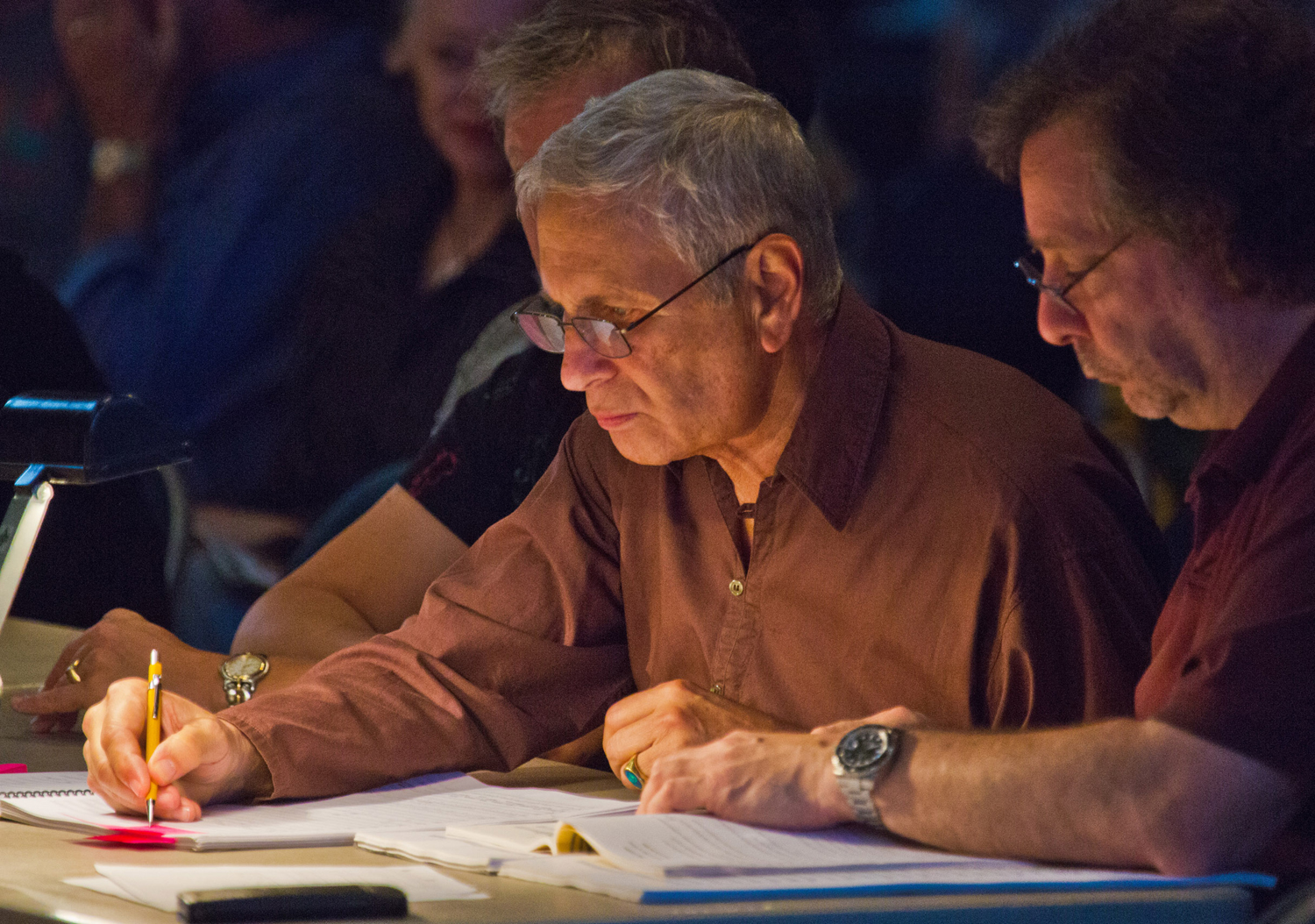 Composer John Corigliano in rehearsal for his Piano Concerto, programmed in honor of his 80th birth year.