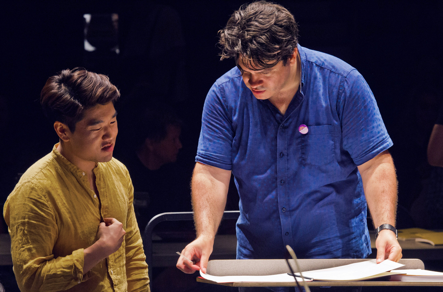 Composer Peter S. Shin works with Cristi on his new work, Hypercolor.