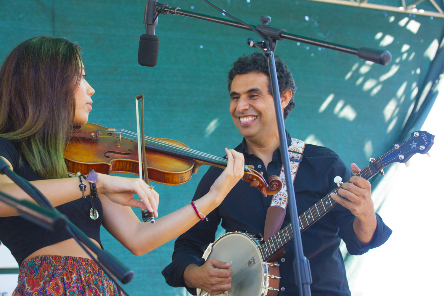 Aza brings Moroccan fusion music to the Church Street Fair stage.
