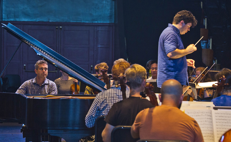 Pianist Jason Hardink and Cristi in rehearsal. photo by rr jones