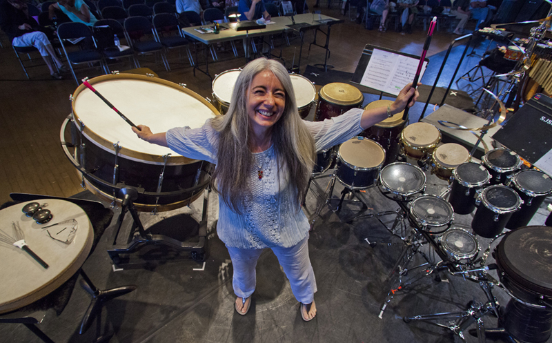 Dame Evelyn Glennie, ready for action! photo by rr jones