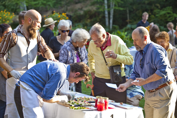 Patrons enjoy food and wine pairings at Music in the Mountains, Nestldown. Photo by rr jones.
