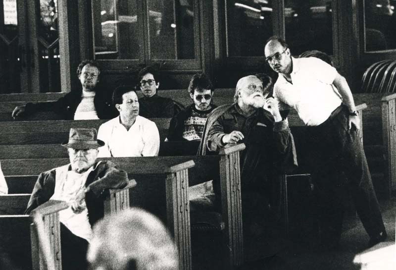DR Davies and Lou Harrison in rehearsal, 1990