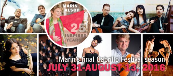 Marin Alsop's final Cabrillo Festival season: July 31 - August 13, 2016