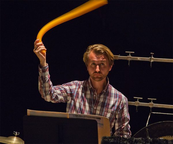 Tomasz Kowalczyk playing the sound hose