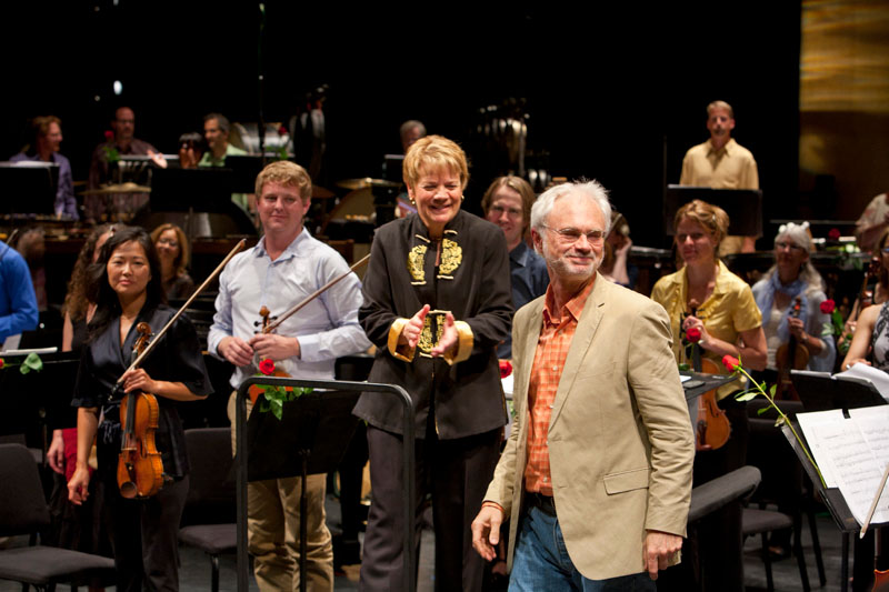 John Adams, Marin Alsop and the Cabrillo Festival Orchestra, 2010, by rr jones.