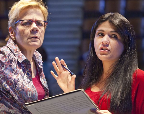 Maestra Marin Alsop and Assistant Conductor Alexandra Arrieche in rehearsal